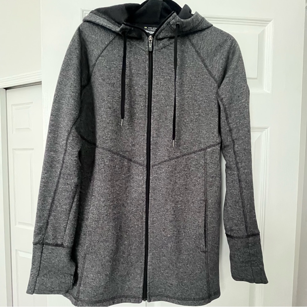 Tek Gear Long Gray Hooded Women's Zip Hoodie